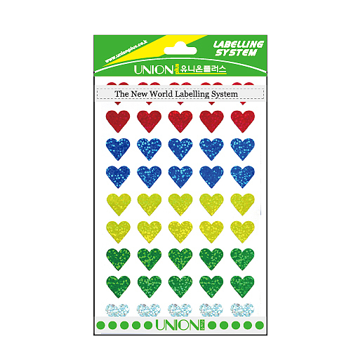 홀로그램 하트 스티커 (14mm)