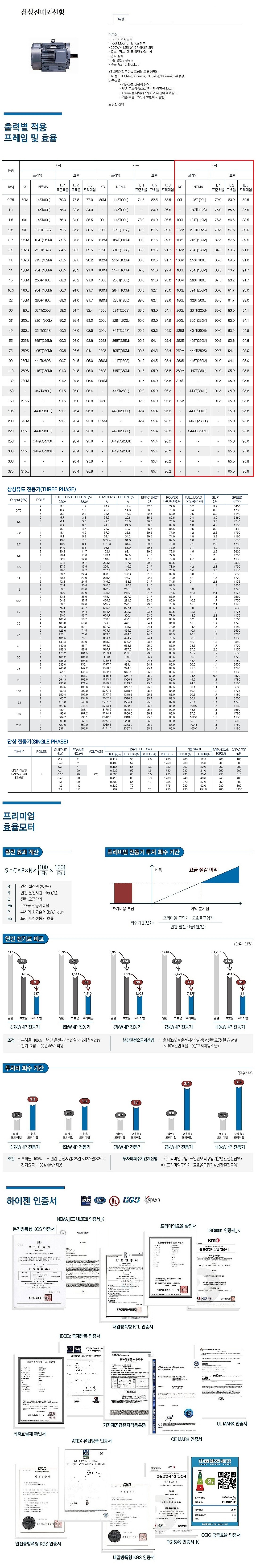 전폐형 6극 프리미엄 수평 모터 (IE3-B3 삼상)_상세페이지