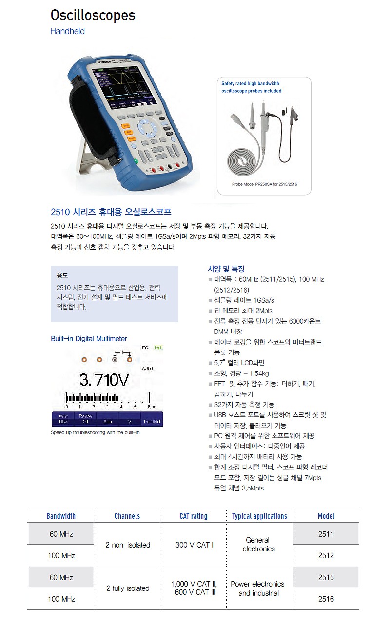 휴대용 디지털 오실로스코프 (2510 series)_상세페이지