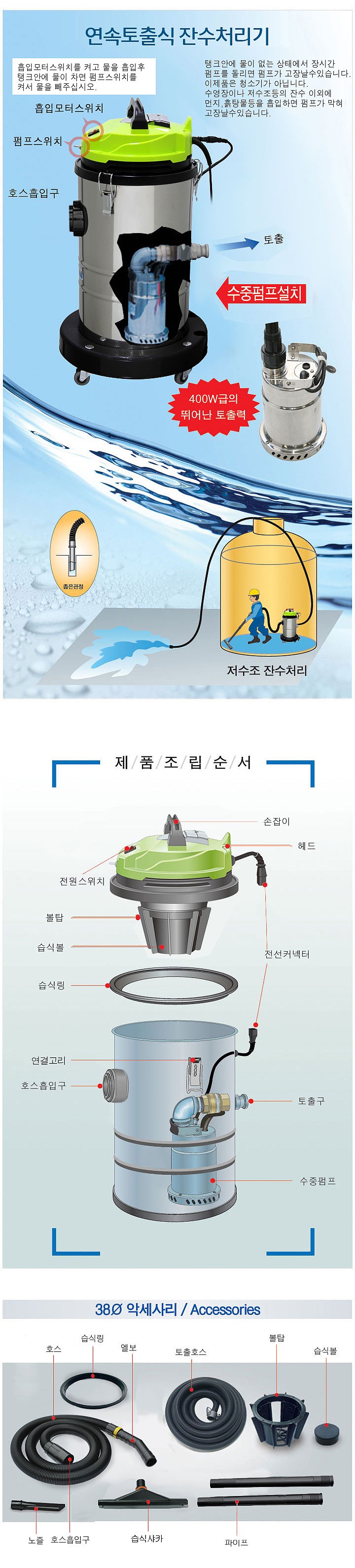 연속토출식 잔수처리기 (CS-150P)_상세페이지