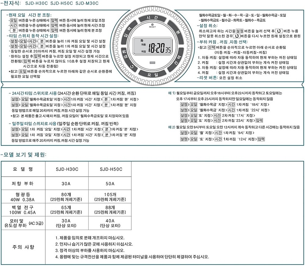 대용량 디지털 타임스위치(SJD-H)_상세페이지