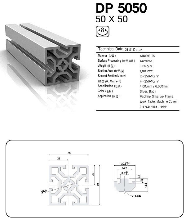 알루미늄 프로파일 (DF 5050-8)_상세페이지