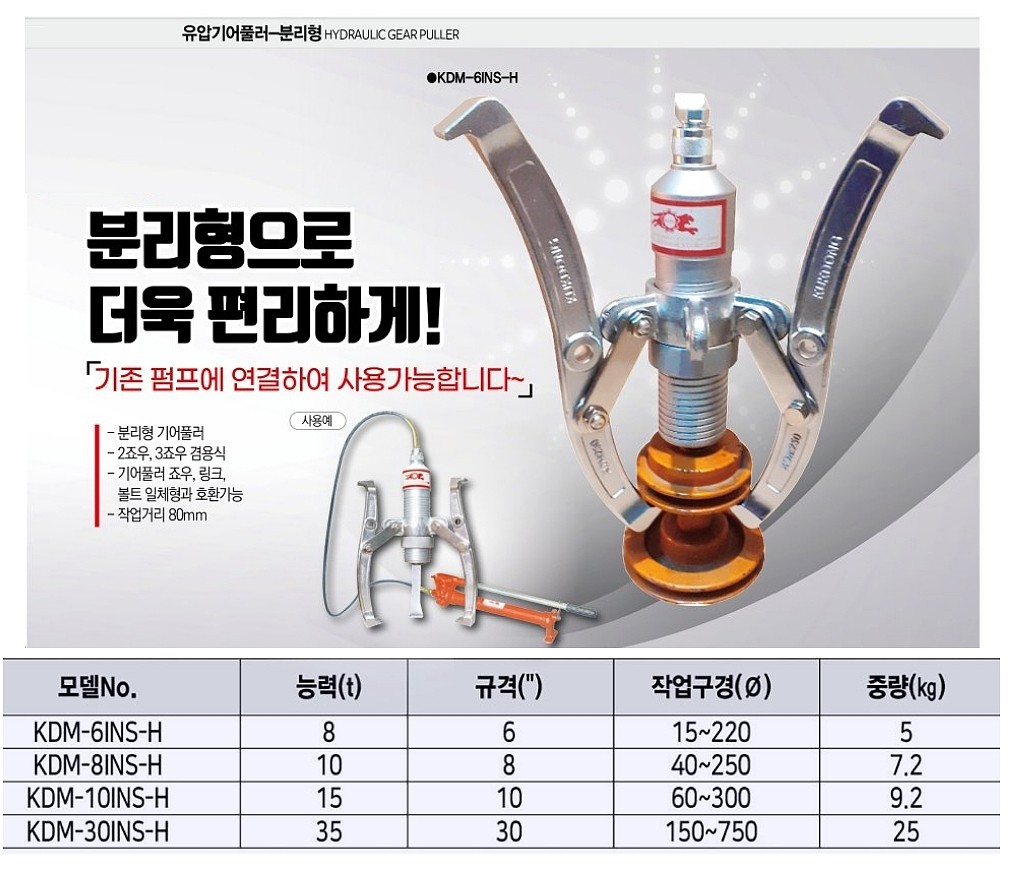 분리형 유압 기어풀러 (KDM)_상세페이지