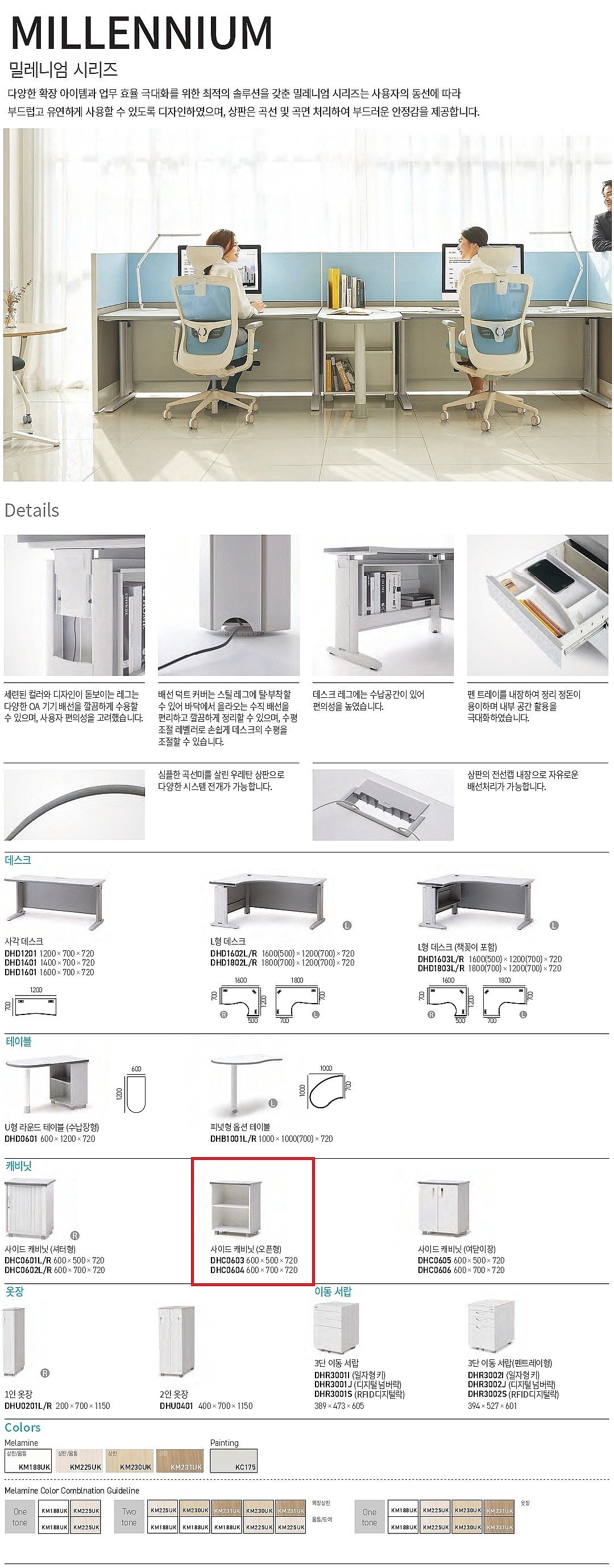 MILLENNIUM 오픈형 사이드 캐비닛 (DHC0603/0604)_상세페이지