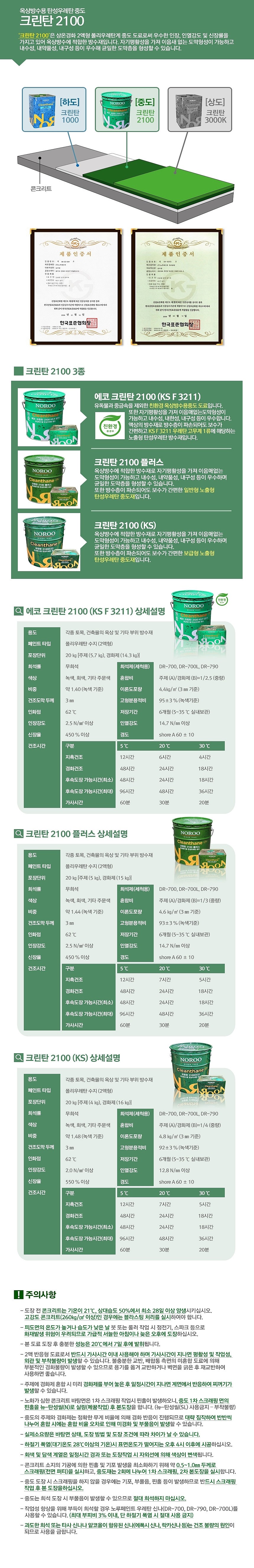 에코크린탄 2100 KSF 3211 옥상방수용 우레탄페인트 중도 20kg_상세페이지