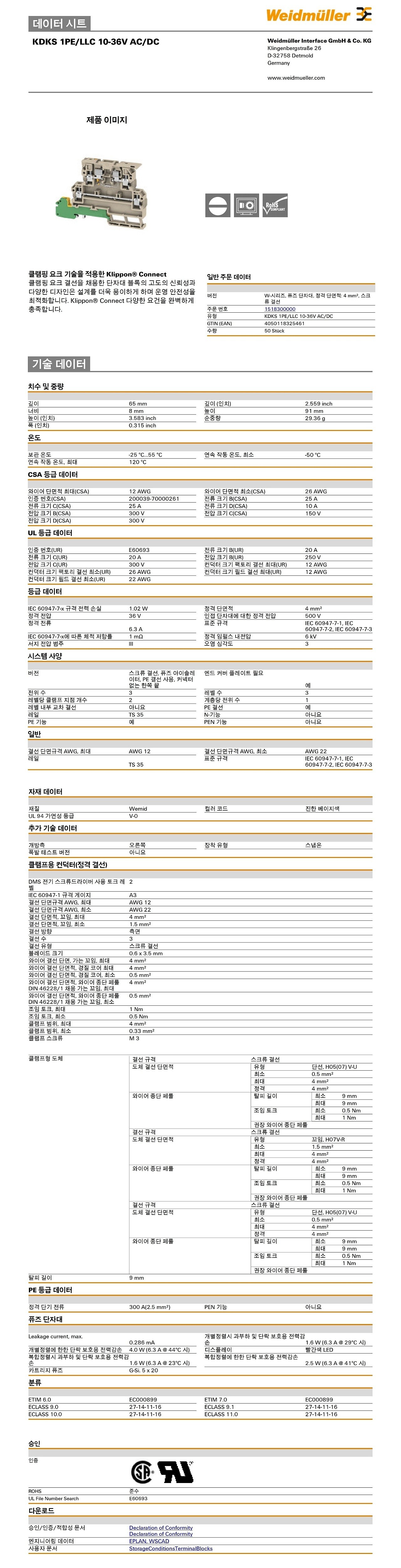 퓨즈 단자대 W 시리즈(KDKS 1PE/LLC 10-36V AC/DC)_상세페이지