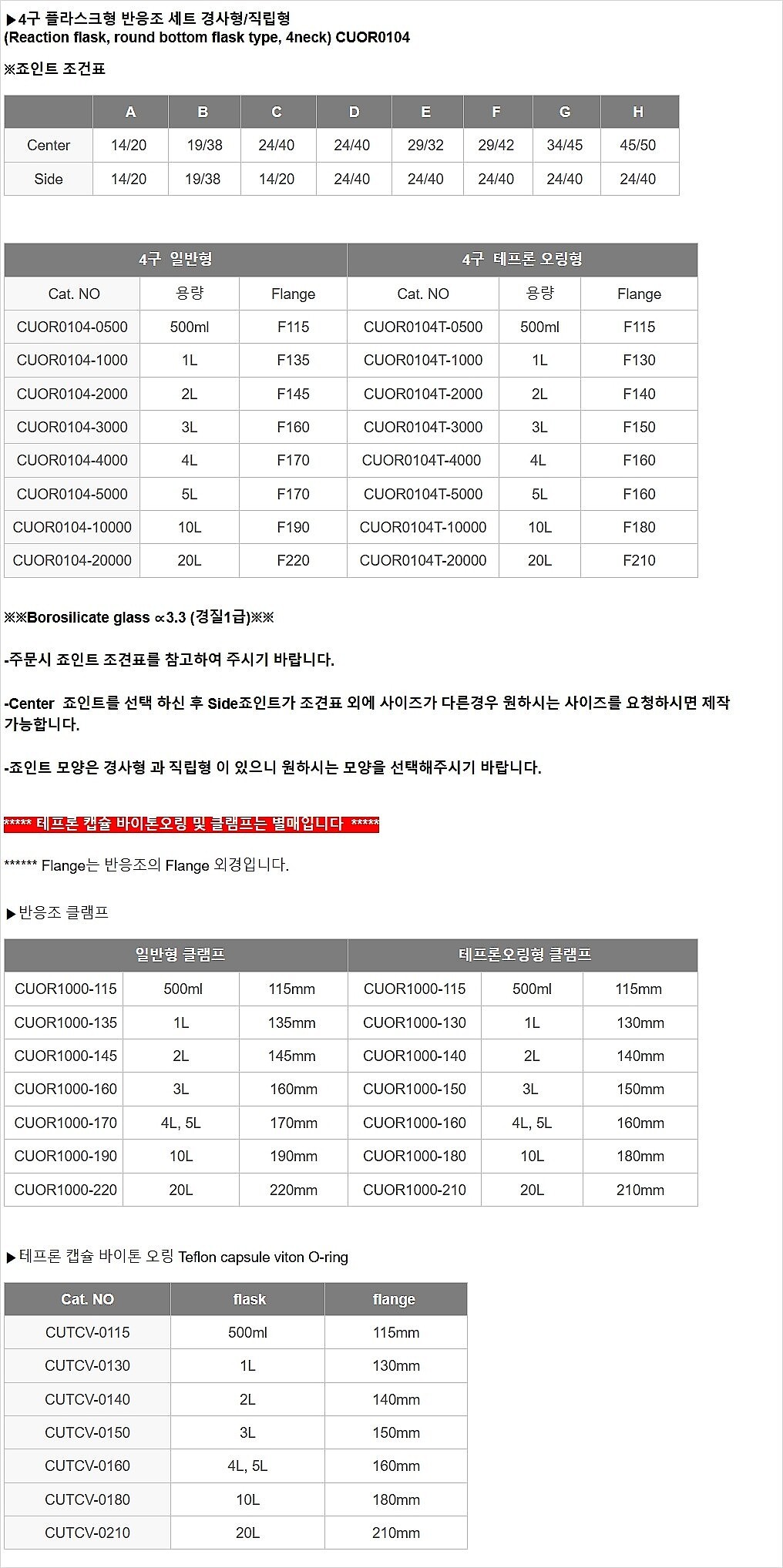 4구 플라스크형 반응조 세트 경사형 (오링형)_상세페이지