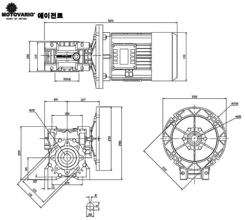 웜 감속기 (NMRV-P 075, 2.2~3.7Kw)_상세페이지