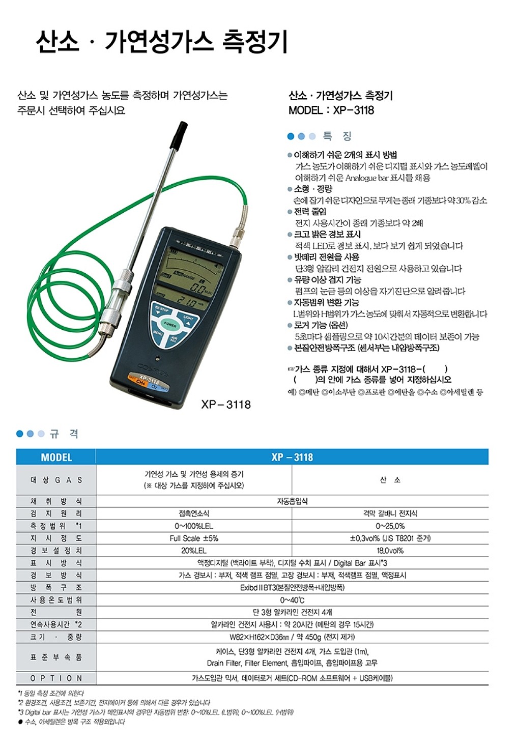 복합 가스 측정기 (XP-3118)_상세페이지