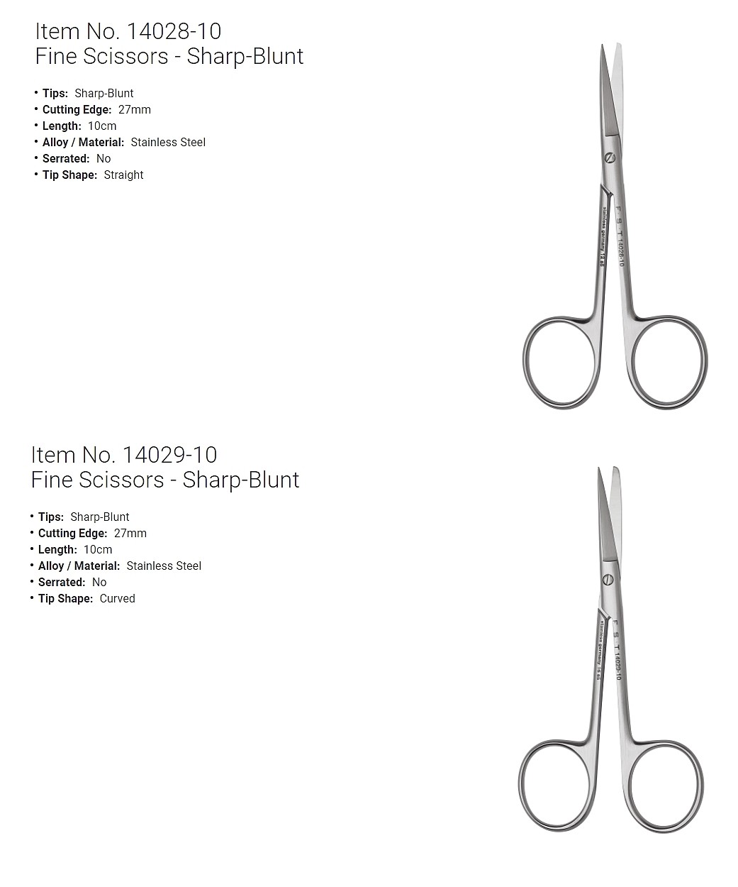 실험실용 가위 (Fine Scissors-Sharp-Blunt)_상세페이지