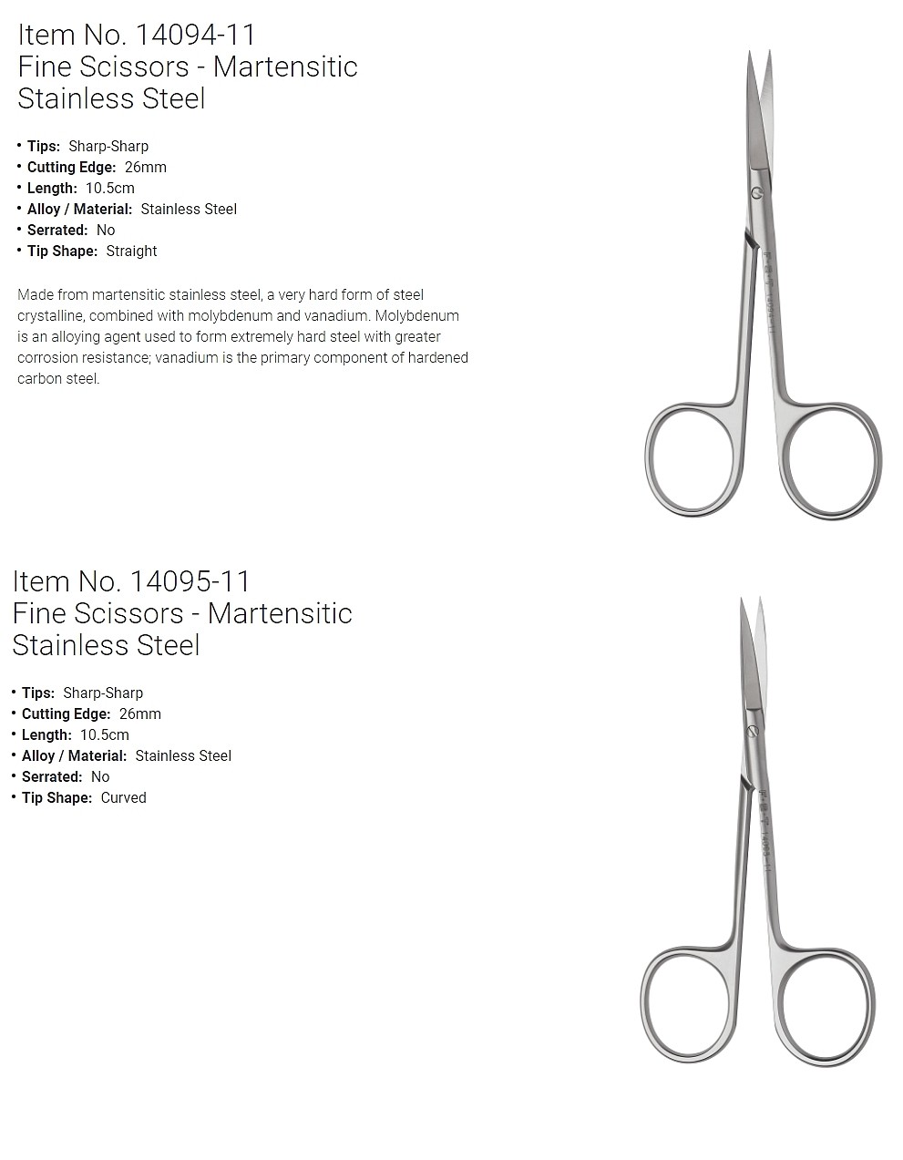 실험실용 가위 (Fine Scissors - Martensitic Stainless Stee)_상세페이지