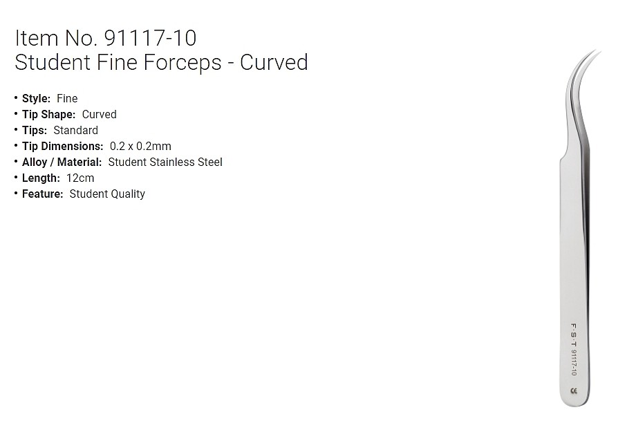 실험실용 포셉 (Student Fine Forceps - Curved)_상세페이지