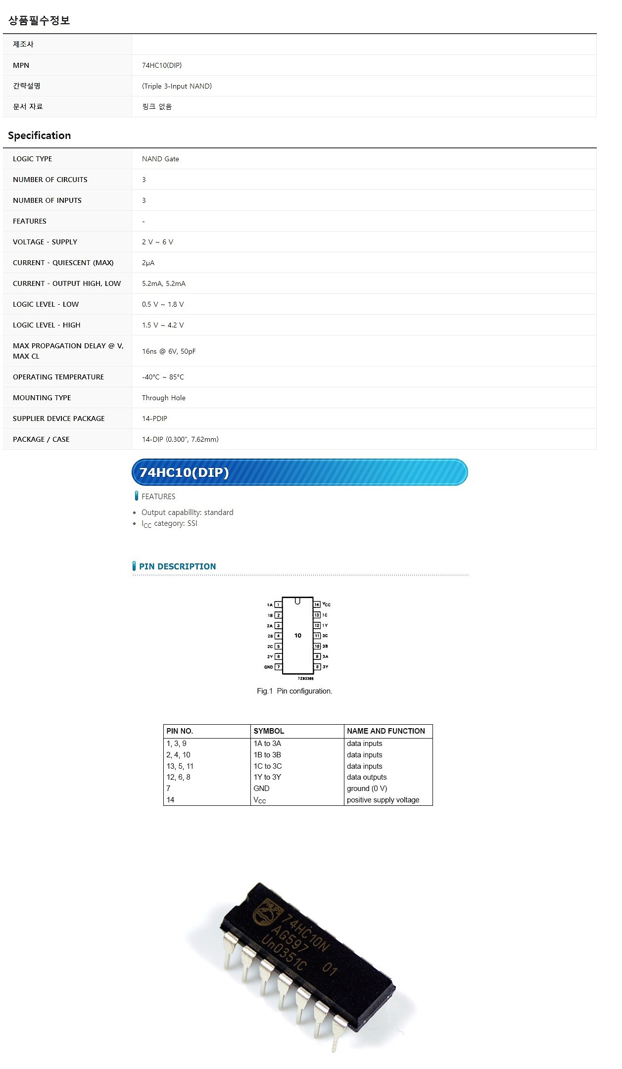 74HC10 (DIP)_상세페이지