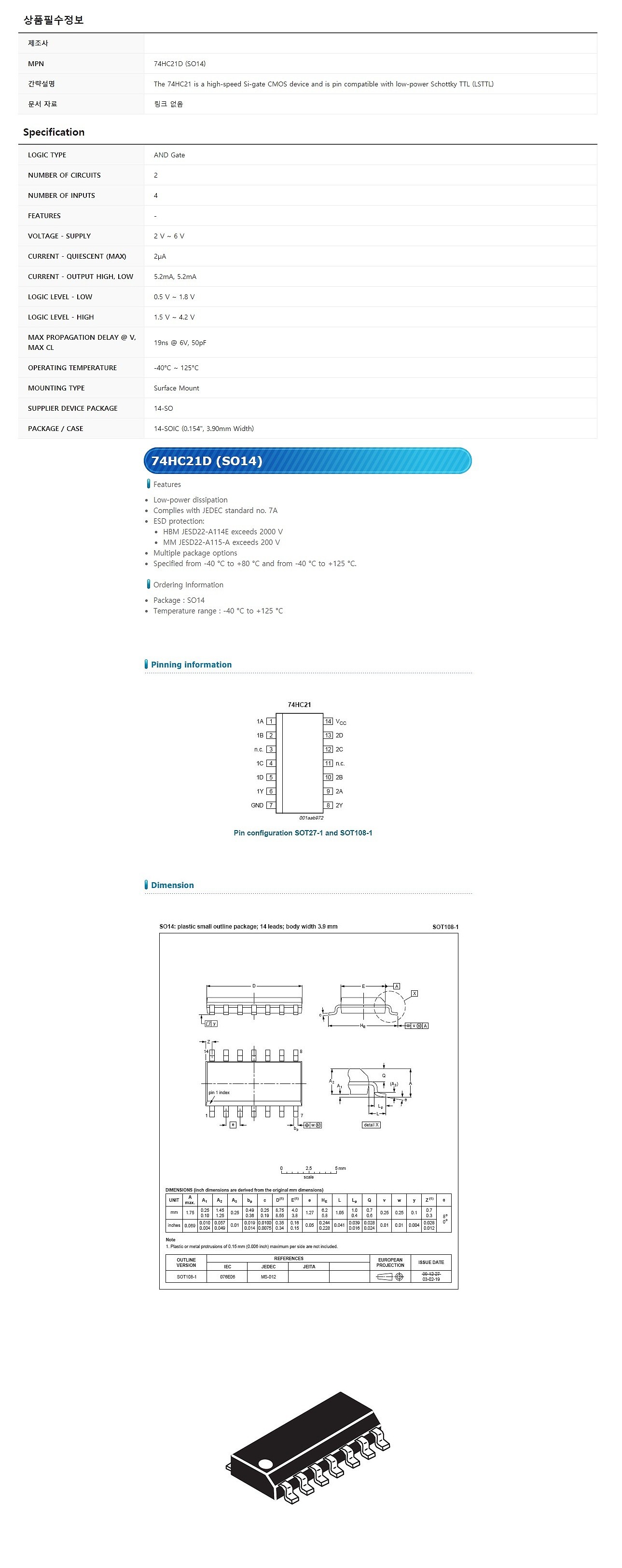 74HC21D (SO14)_상세페이지