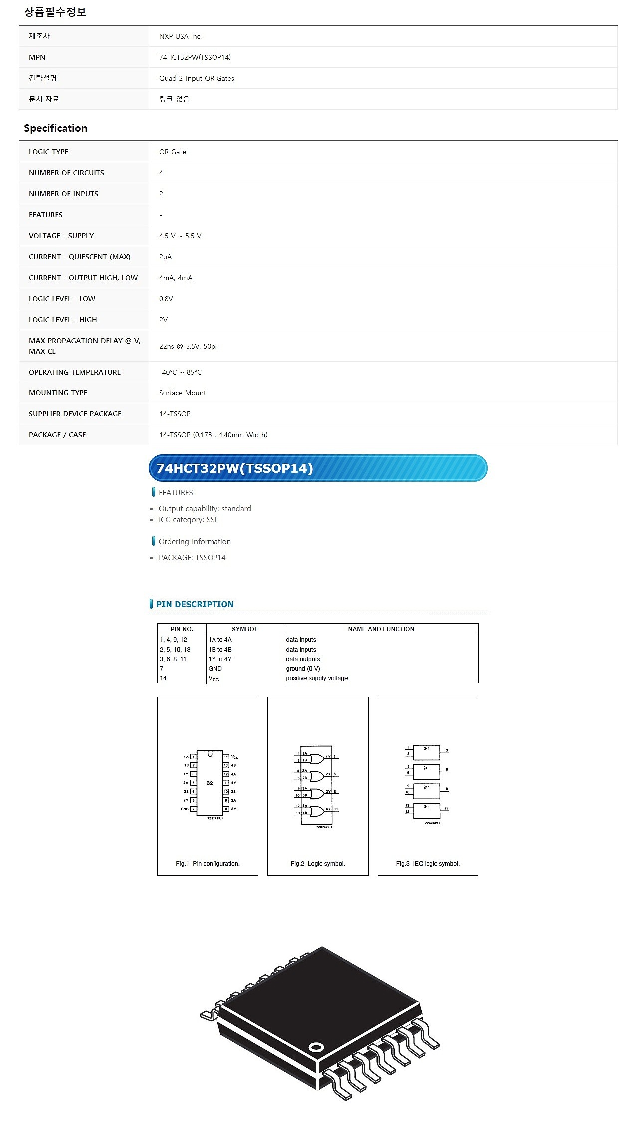 74HCT32PW (TSSOP14)_상세페이지