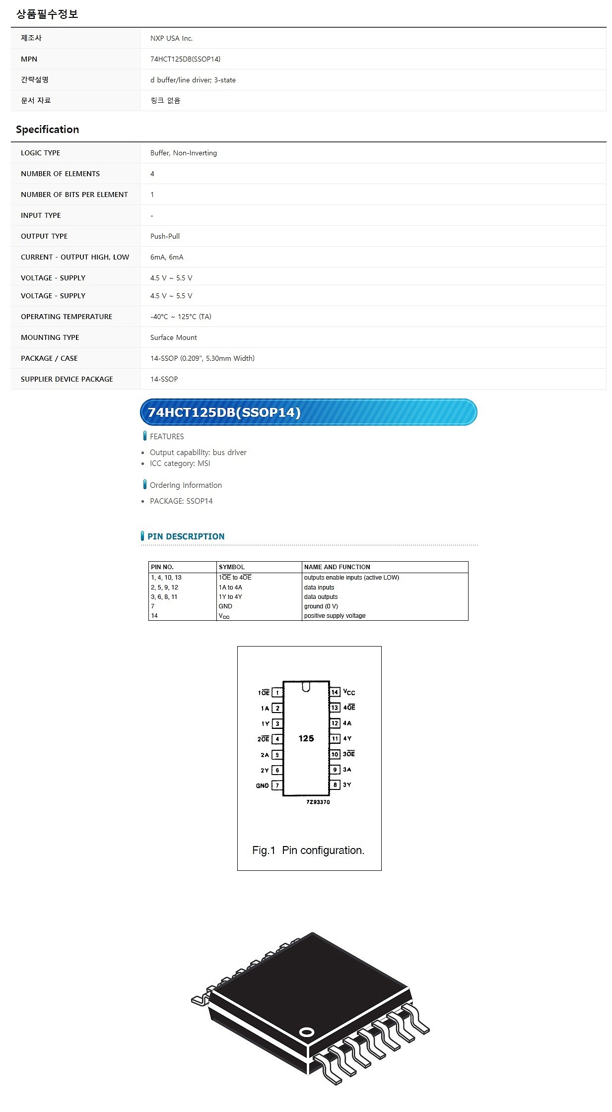 74HCT125DB (SSOP14)_상세페이지