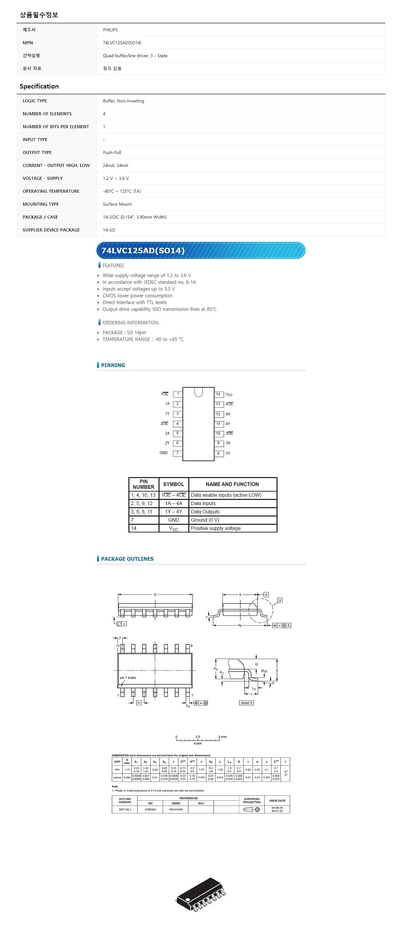 74LVC125AD (SO14)_상세페이지