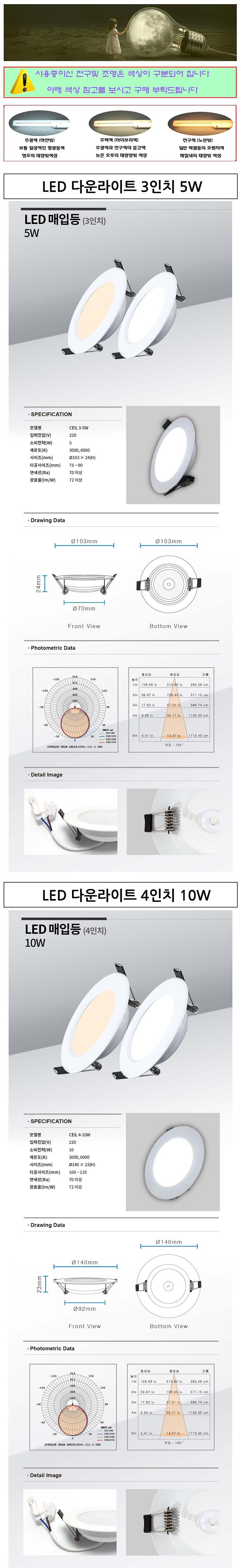 3인치 LED 다운라이트 (5W)_상세페이지