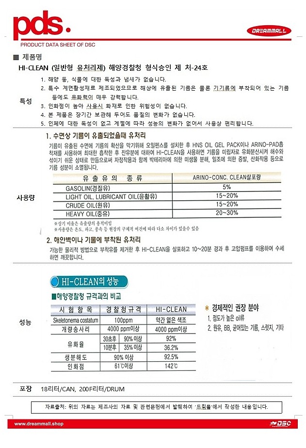 일반용유처리제 (HI-CLEAN)_상세페이지