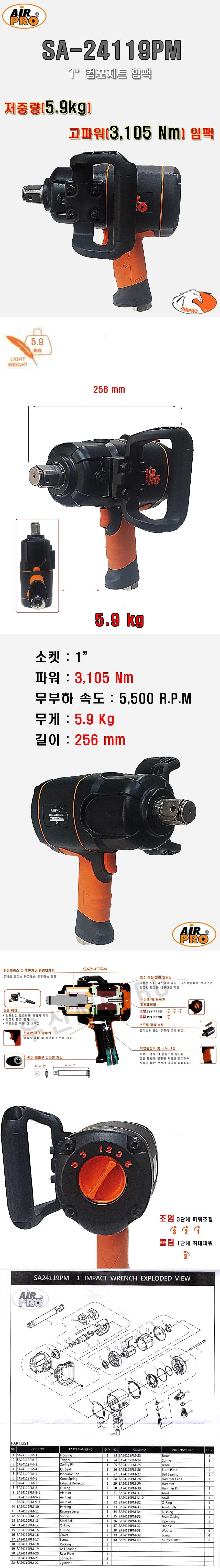 1인치 컴포지트 임팩렌치 (SA-24119PM)_상세페이지