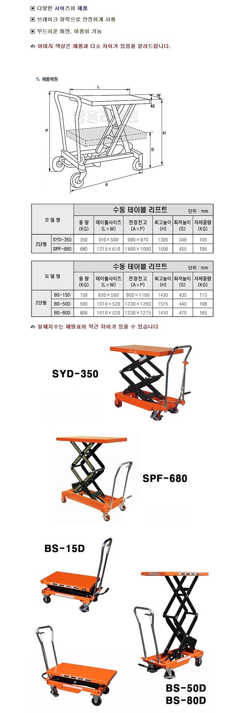 이단형 테이블리프트 (SYD-350)_상세페이지