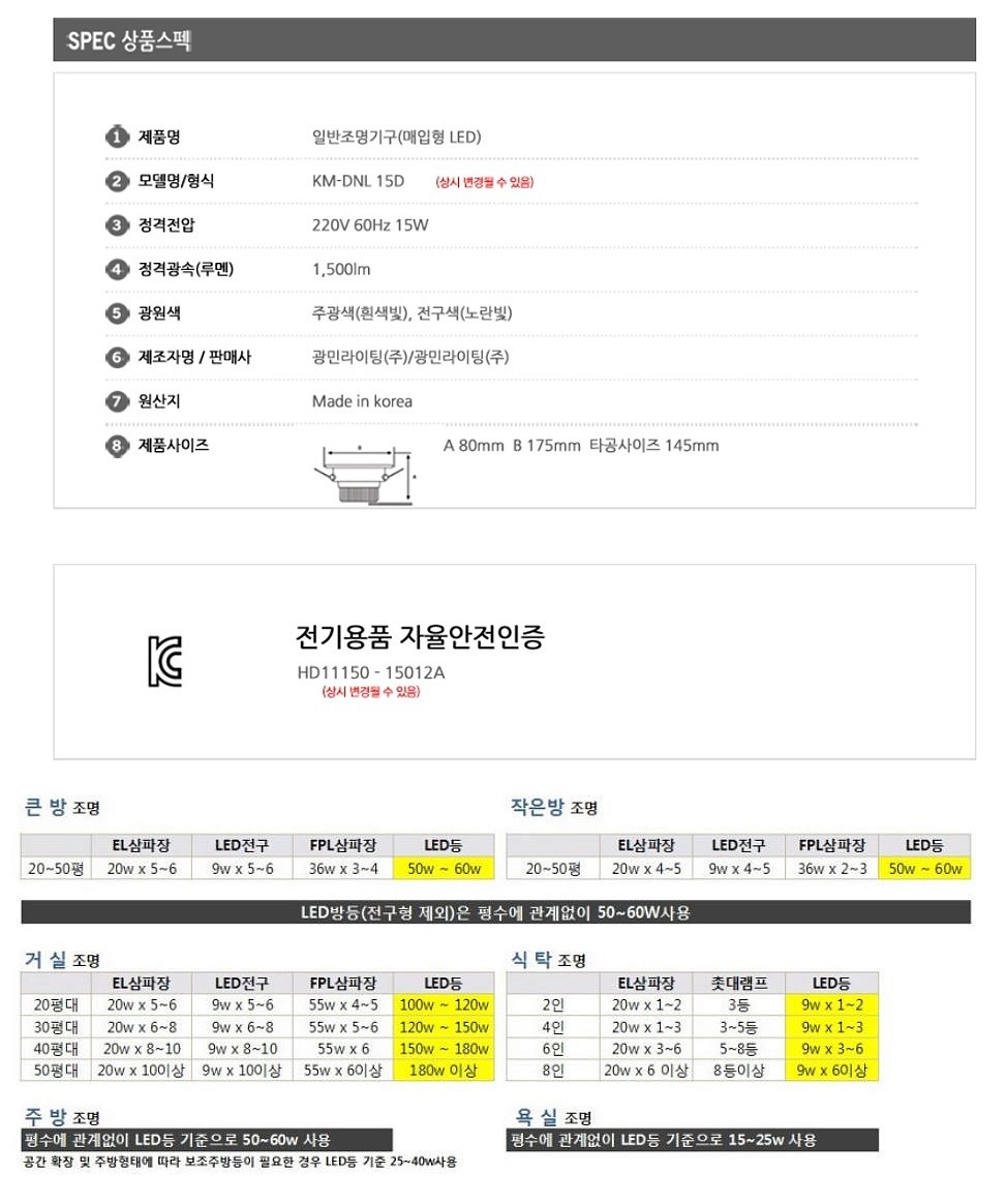 6인치 LED매입등 (15W)_상세페이지