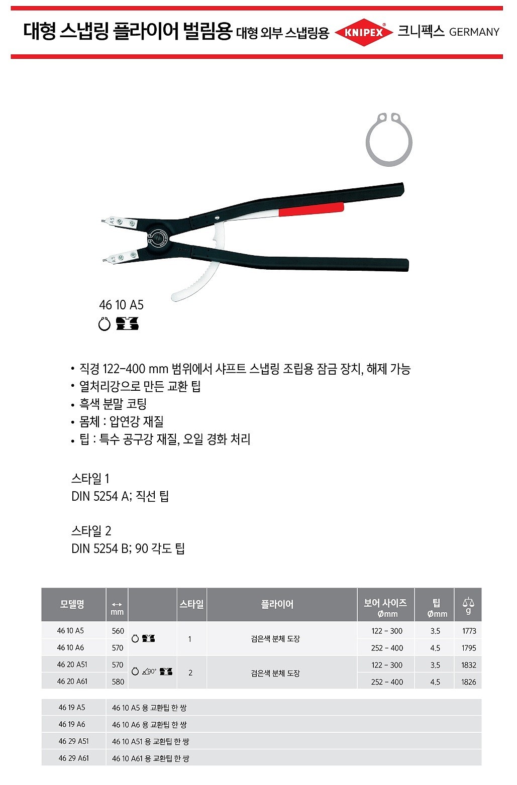 대형 직벌림,곡벌림 스냅링 플라이어_상세페이지