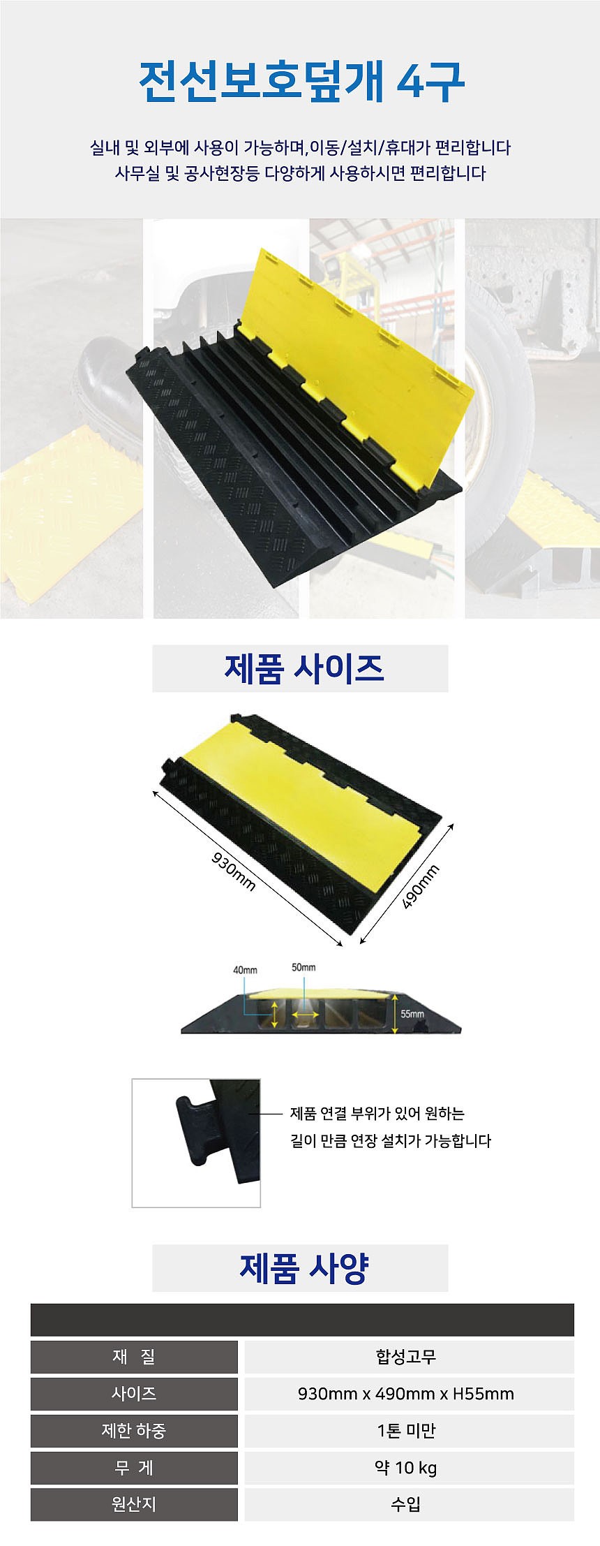 과속방지턱 4구 (전선보호용)_상세페이지