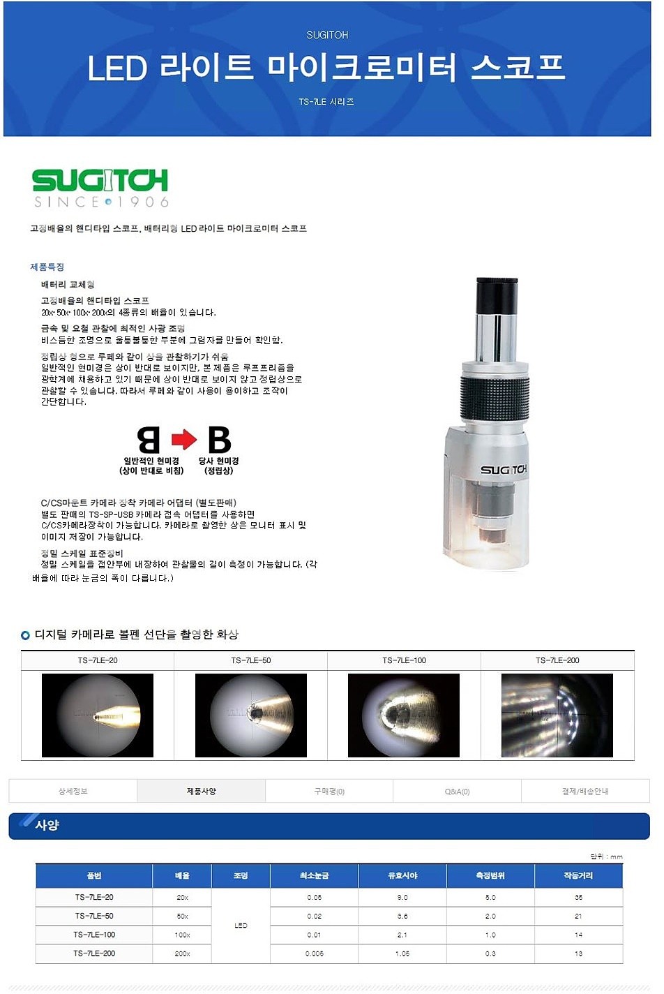 LED 라이트 마이크로미터 확대경_상세페이지