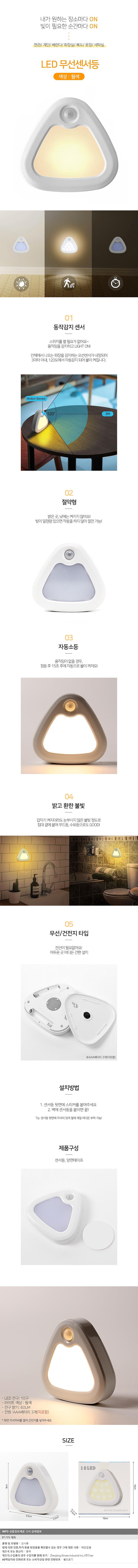 동작감지 삼각 LED 무선 센서등_상세페이지