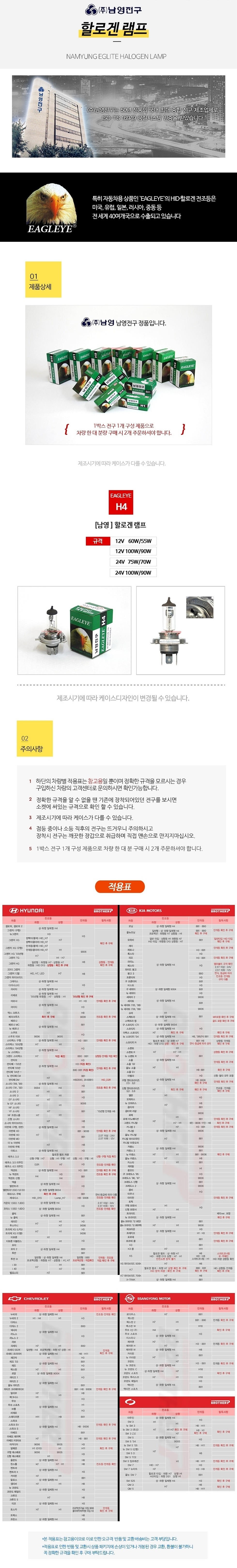 할로겐 램프 (H4 12V 100/90W)_상세페이지
