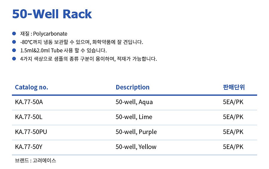 50홀 플라스틱랙 (50-Well Rack)_상세페이지