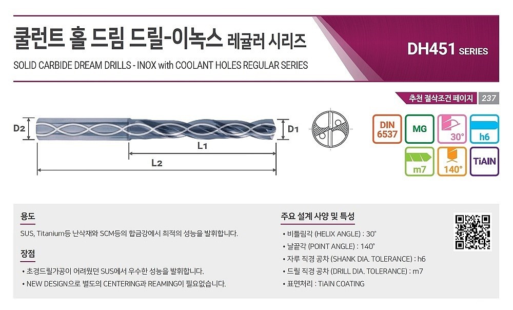 초경 TiALN 쿨런트 홀 이녹스 드림 드릴 (DH451 1.0~7.9)_상세페이지