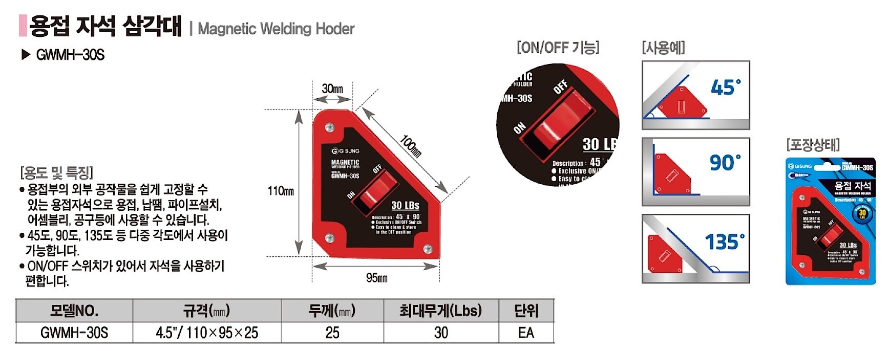 용접 자석 삼각대 (GWMH-30S)_상세페이지