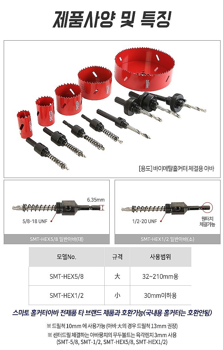 바이메탈 홀쏘 아바 (6각 SMT-HEX)_상세페이지
