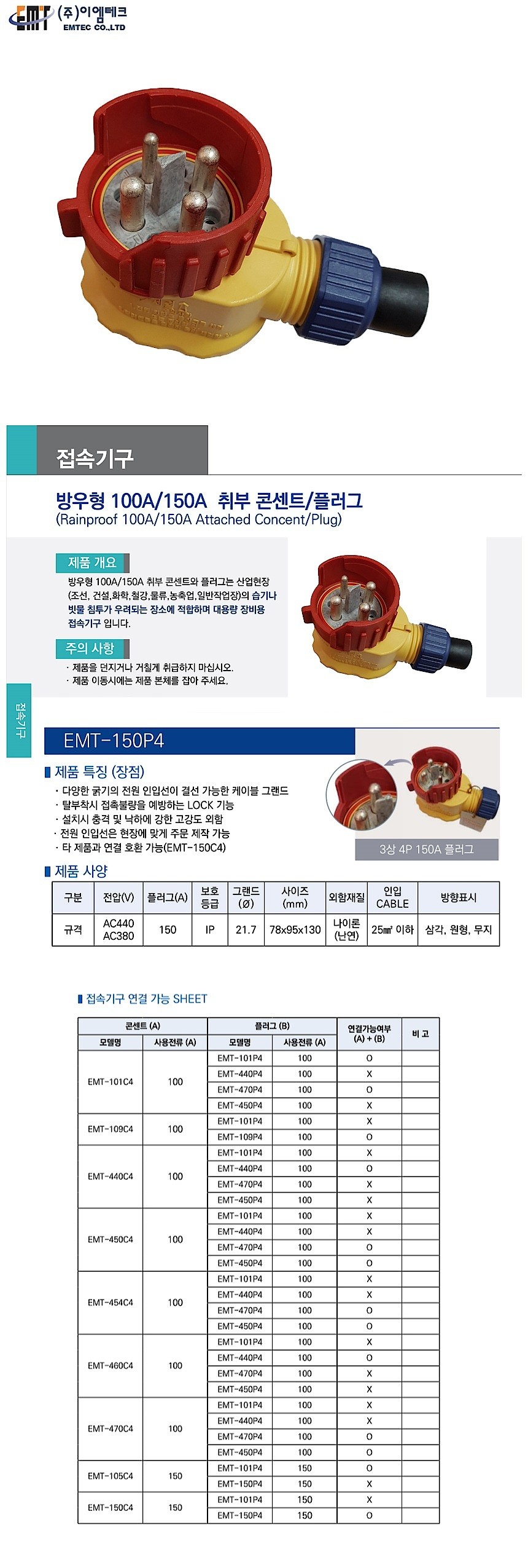 방우형 고압 취부 플러그 (EMT-150P4)_상세페이지