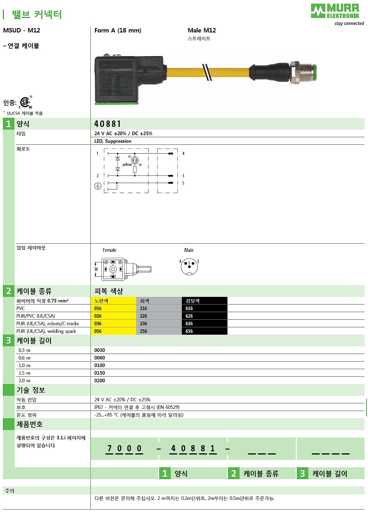 M12 male 0° A-cod. / MSUD valve plug A-18mm_상세페이지