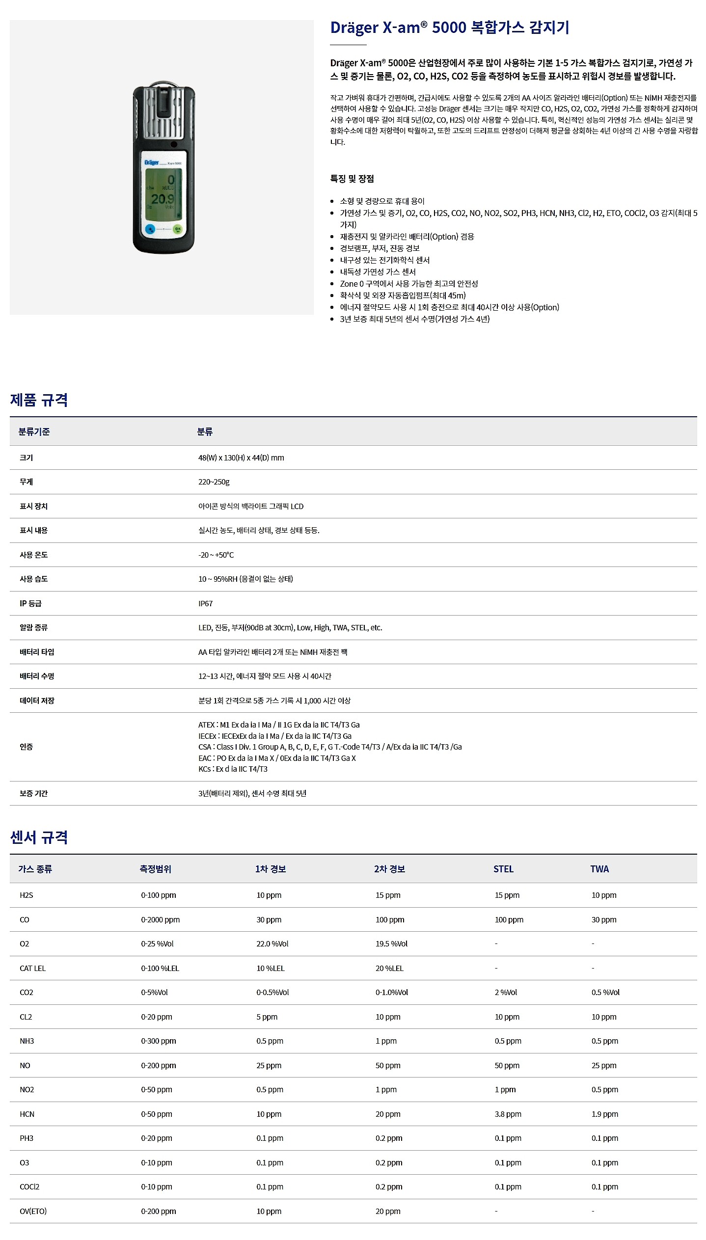 복합 가스감지기 (X-am 5000-5GAS-CO2)_상세페이지