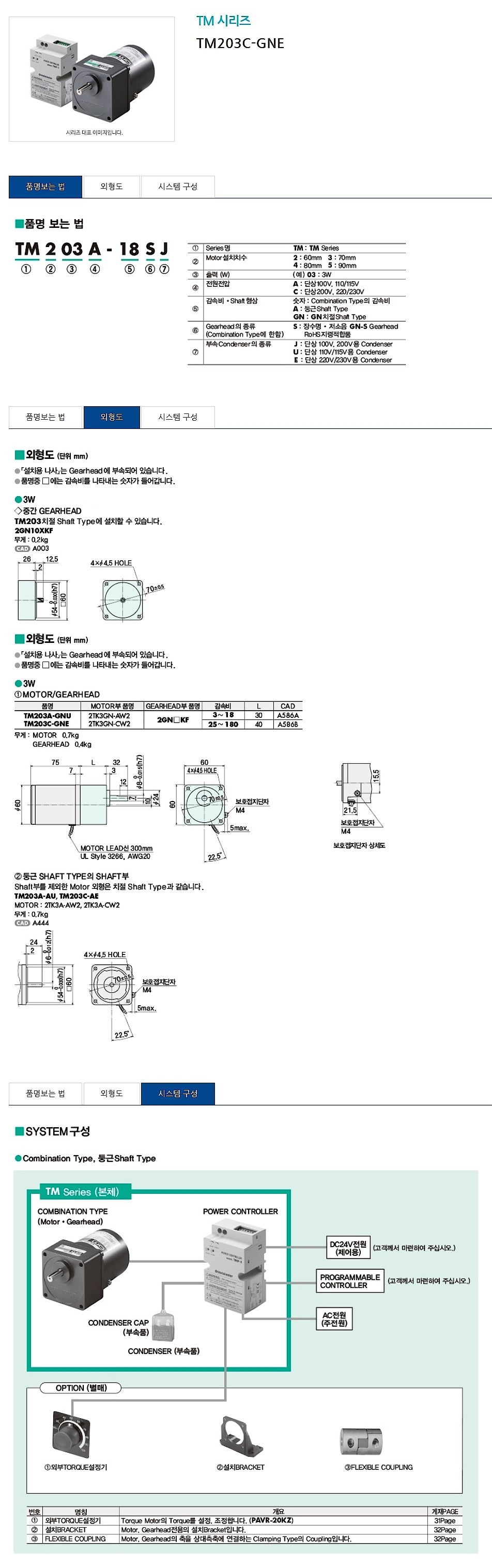 토크 모터 (TM203C-GNE)_상세페이지