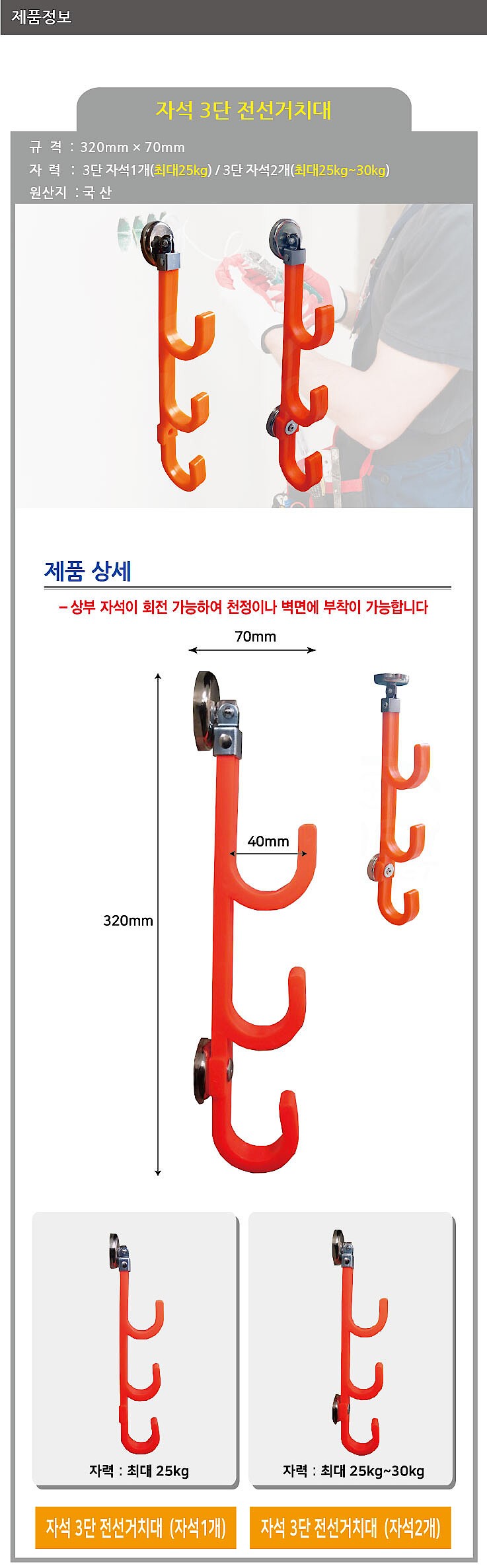 자석3단 전선거치대_상세페이지