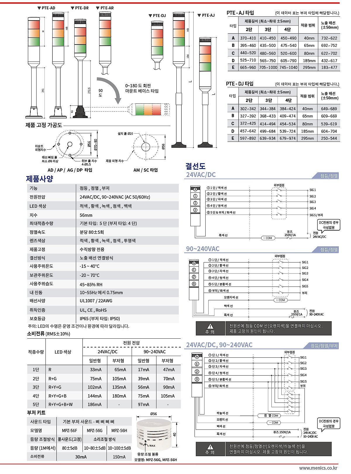 LED 타워등 (PTE-LC Series)_상세페이지