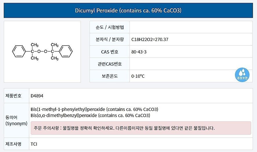 Dicumyl Peroxide (contains ca. 60% CaCO3)_상세페이지