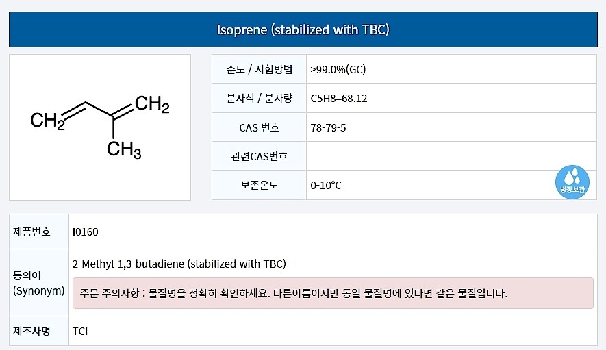 Isoprene (stabilized with TBC)_상세페이지