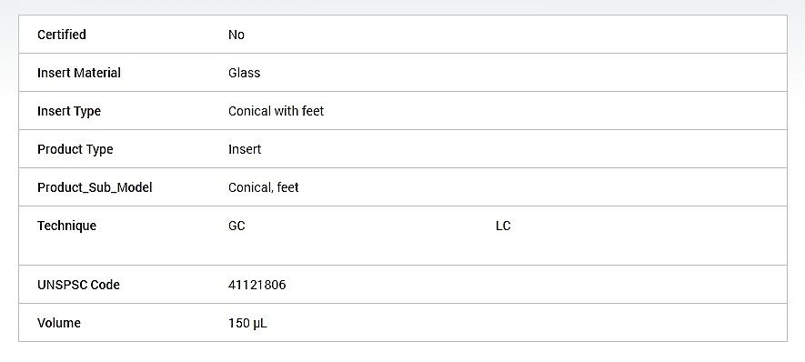 글래스 인서트 (150ul glass inserts, polymer feet)_상세페이지