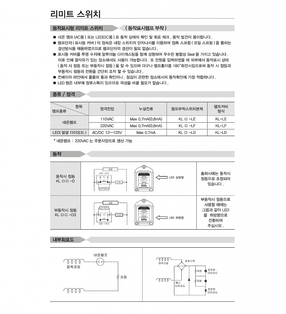 리미트 스위치(KLCA12 Series)_상세페이지