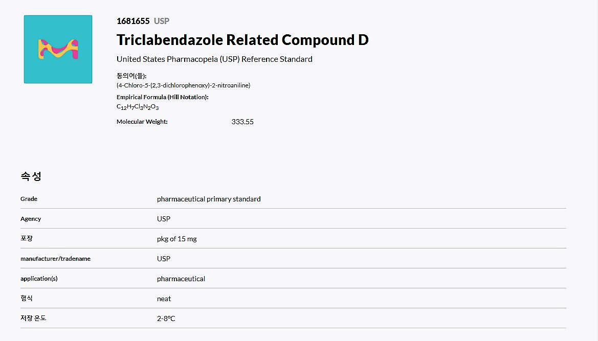Triclabendazole Related Compound D_상세페이지