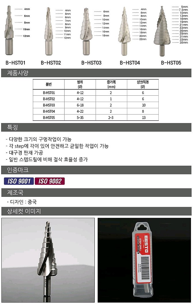 헬리컬 스텝 드릴 (ST B-HST)_상세페이지