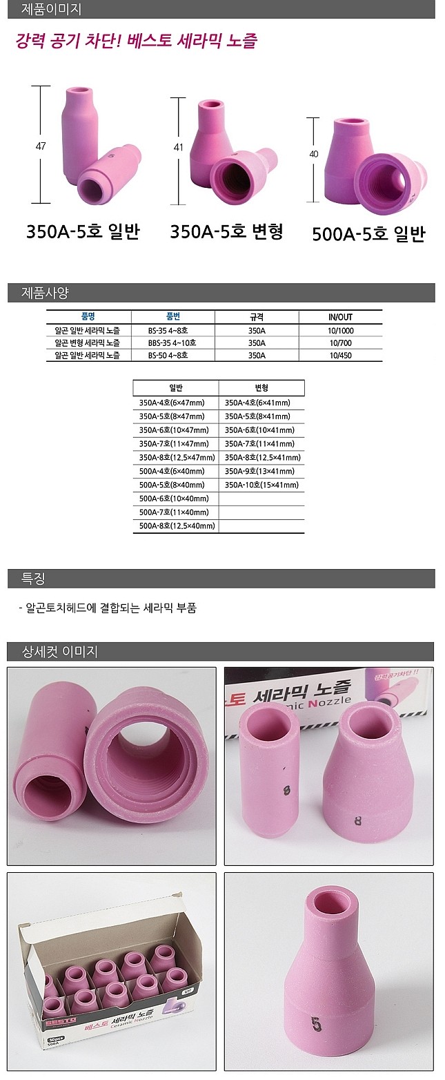 알곤 세라믹 노즐 (BS-50/500A일반)_상세페이지
