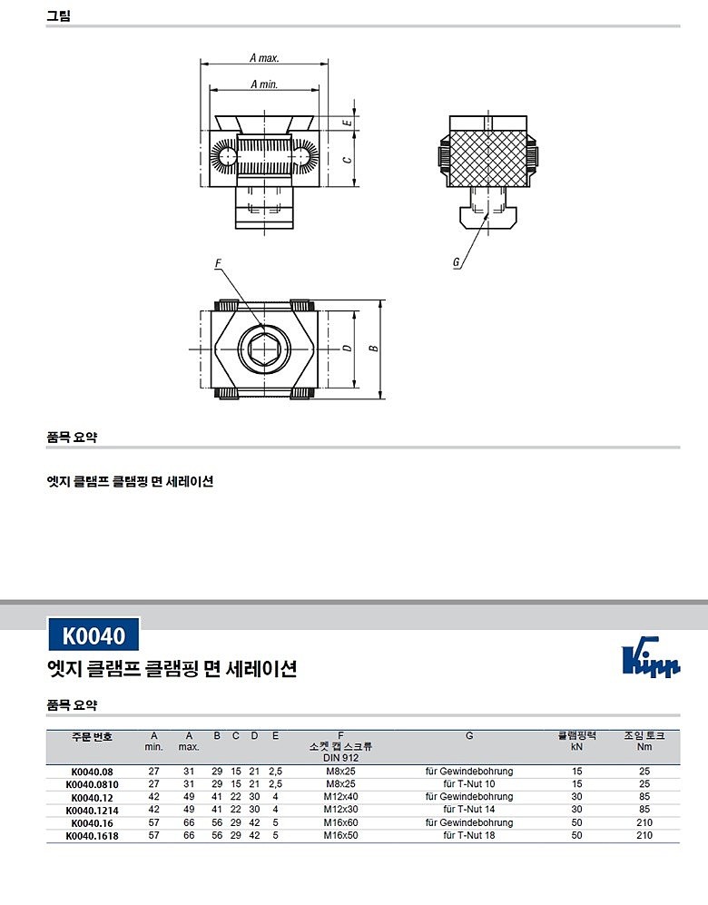 엣지 클램프 클램핑 면 세레이션 (K0040)_상세페이지