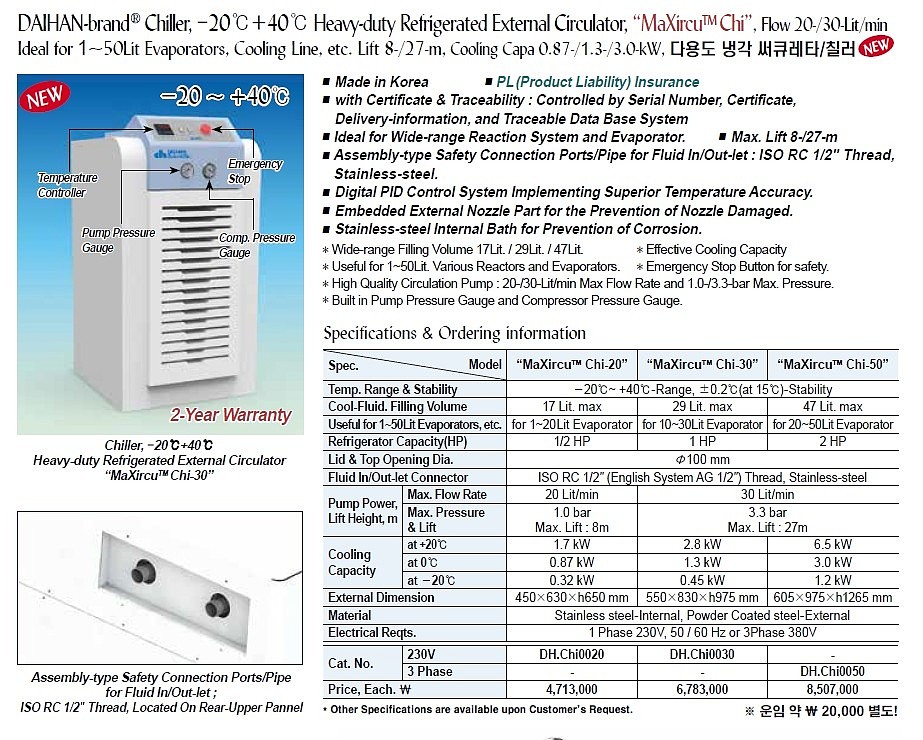 다용도 냉각 서큘레이터 칠러 (-20~40℃)_상세페이지